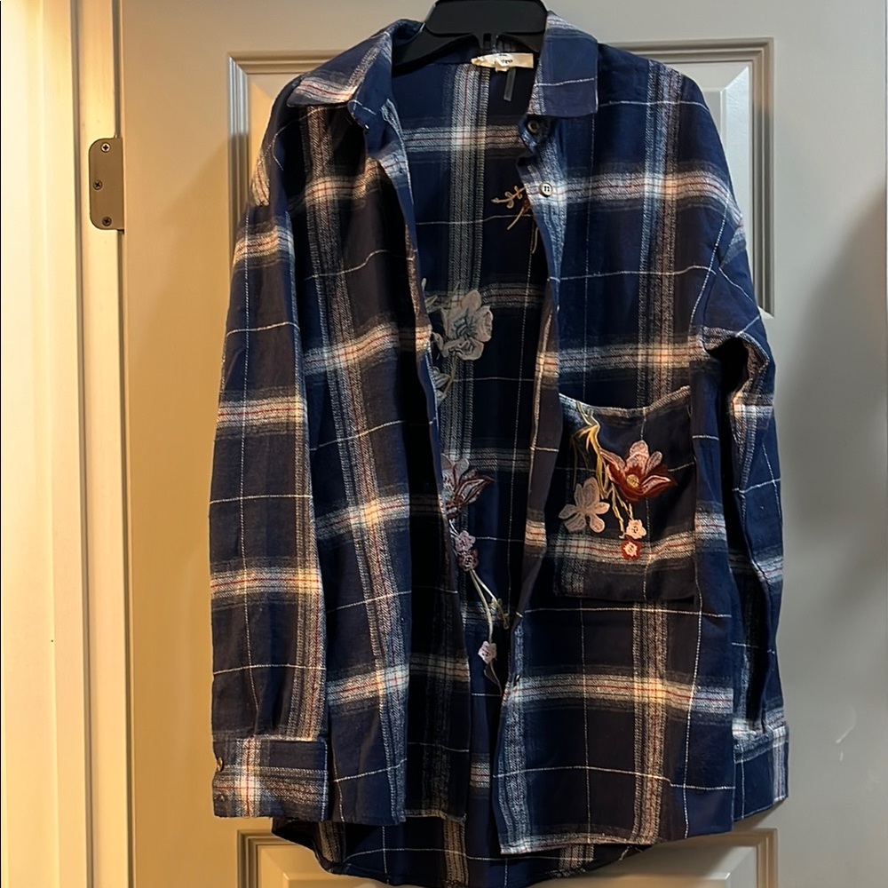 Blue Plaid Button Down Shirt
